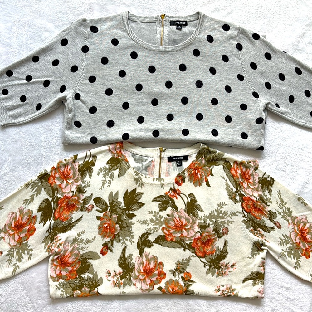 PREMISE Bundle of 2 Short Sleeve Knit Sweaters--EUC--M